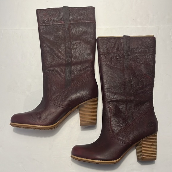 Timberland Earthkeepers Burgundy Colored Heeled Waterproof Boots, Size 10, NWOT - Picture 5 of 15
